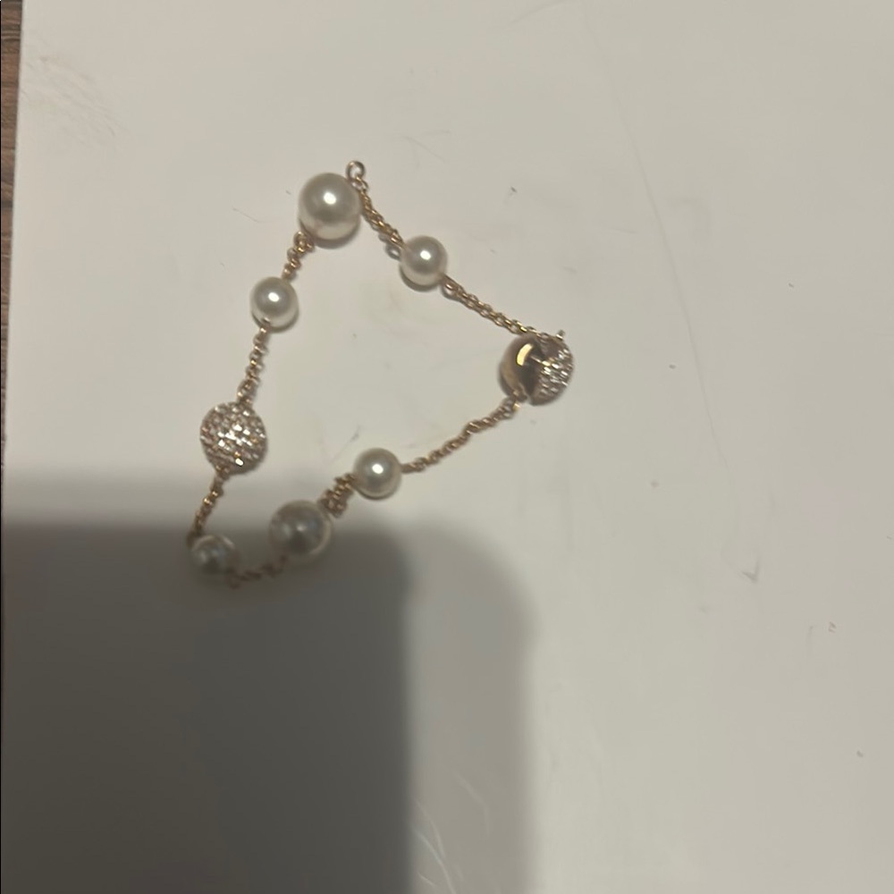 Swarovski Gold and Pearl Kids Bracelet